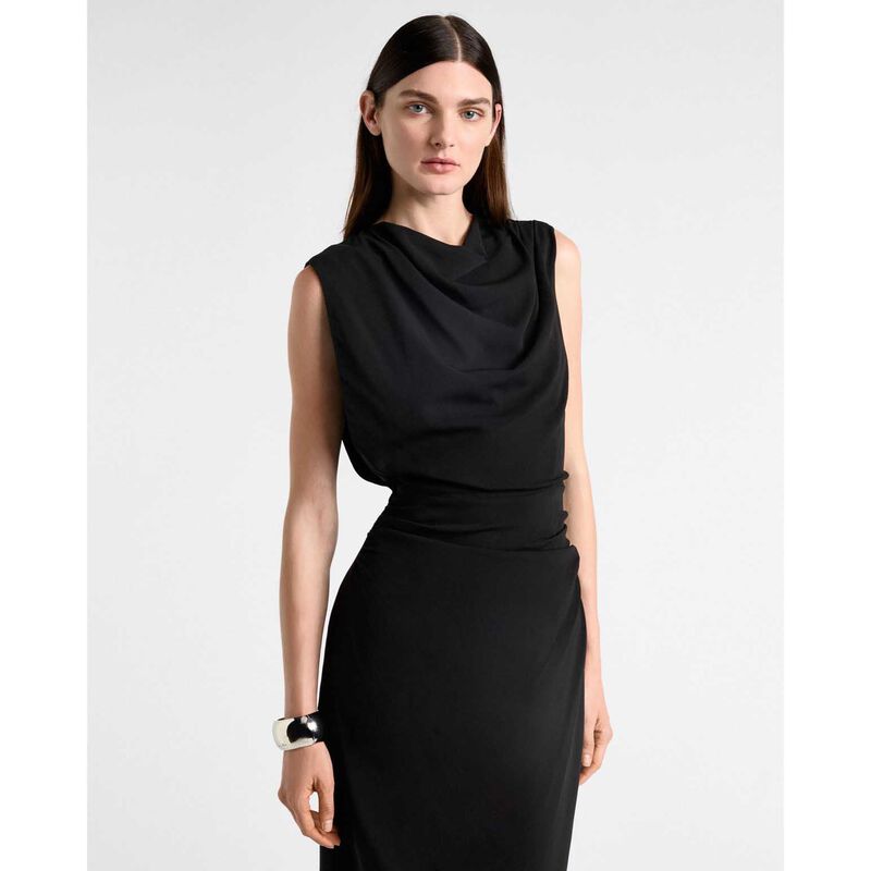 Cue Stretch Viscose Drape Neck Pencil Dress image number 3